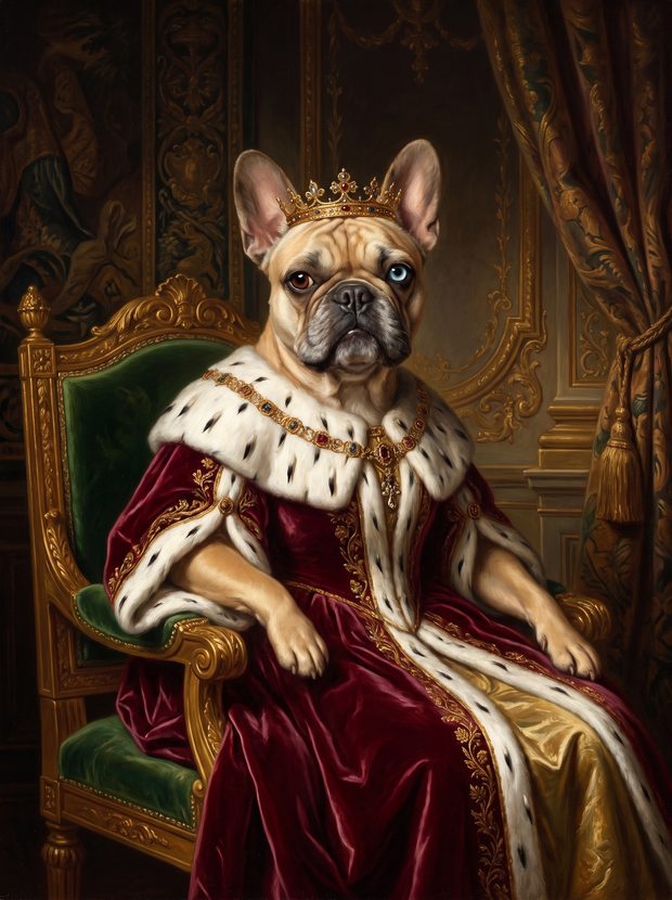 The Commission — a painted pet portrait on gallery canvas. Cali, No. 0001.