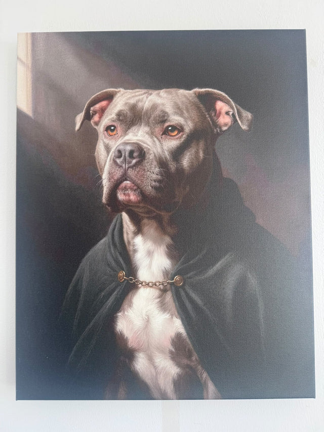 Sensei's commission printed on 400gsm museum canvas, gallery-wrapped and hung unframed on a wall at home
