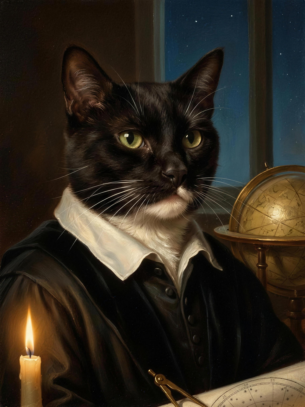 Tomy — a cat portrait in the astronomer’s manner · Commission No. 0005